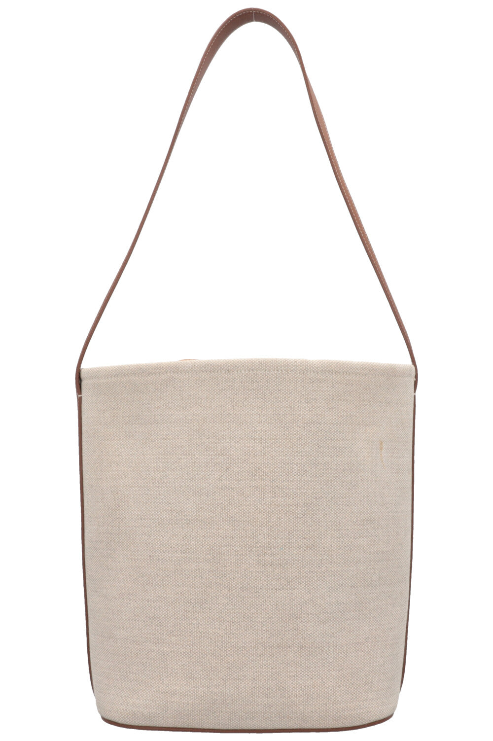 LORO PIANA Bucket Bag Canvas Leather-Trimmed