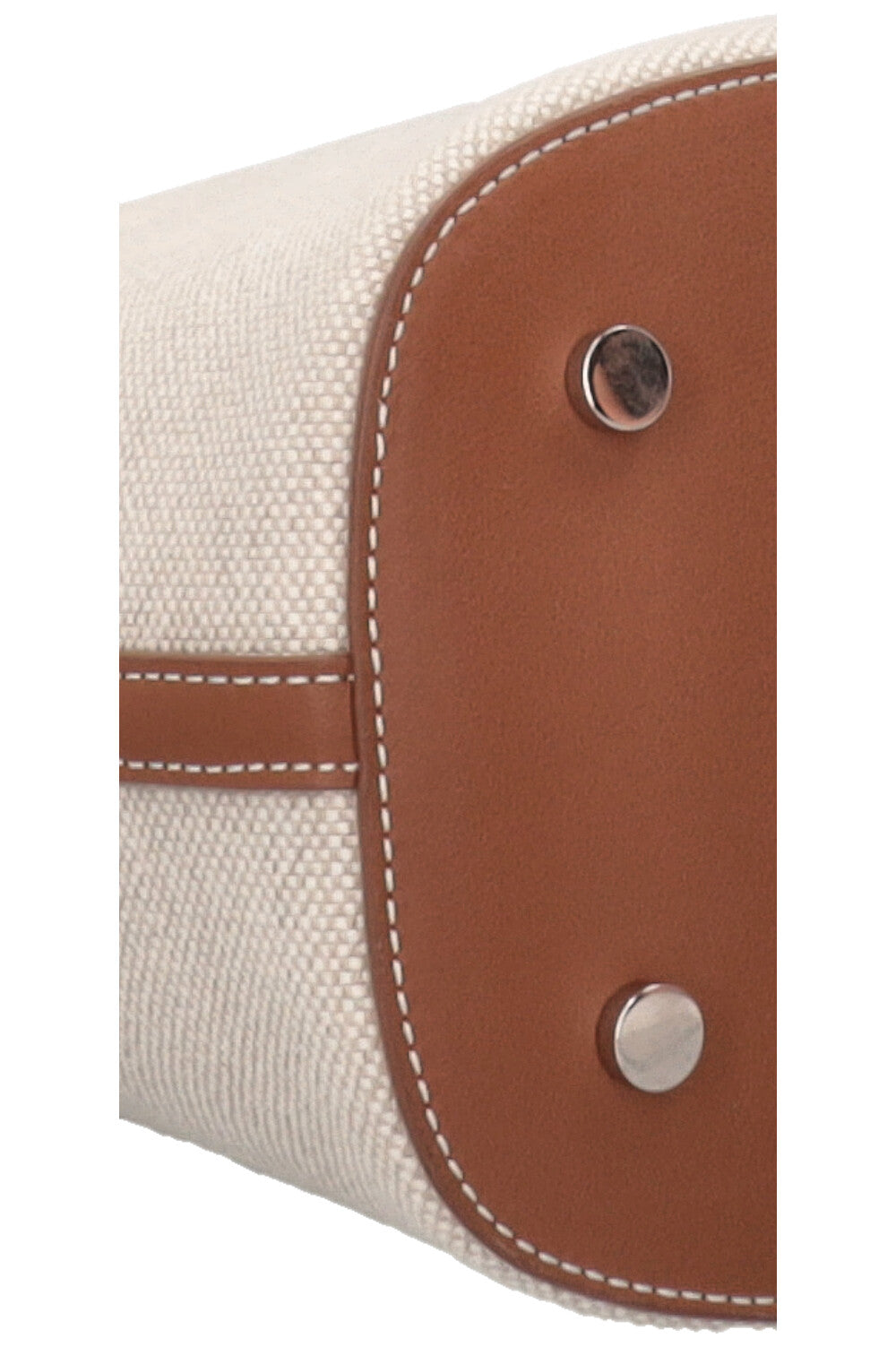 LORO PIANA Bucket Bag Canvas Leather-Trimmed