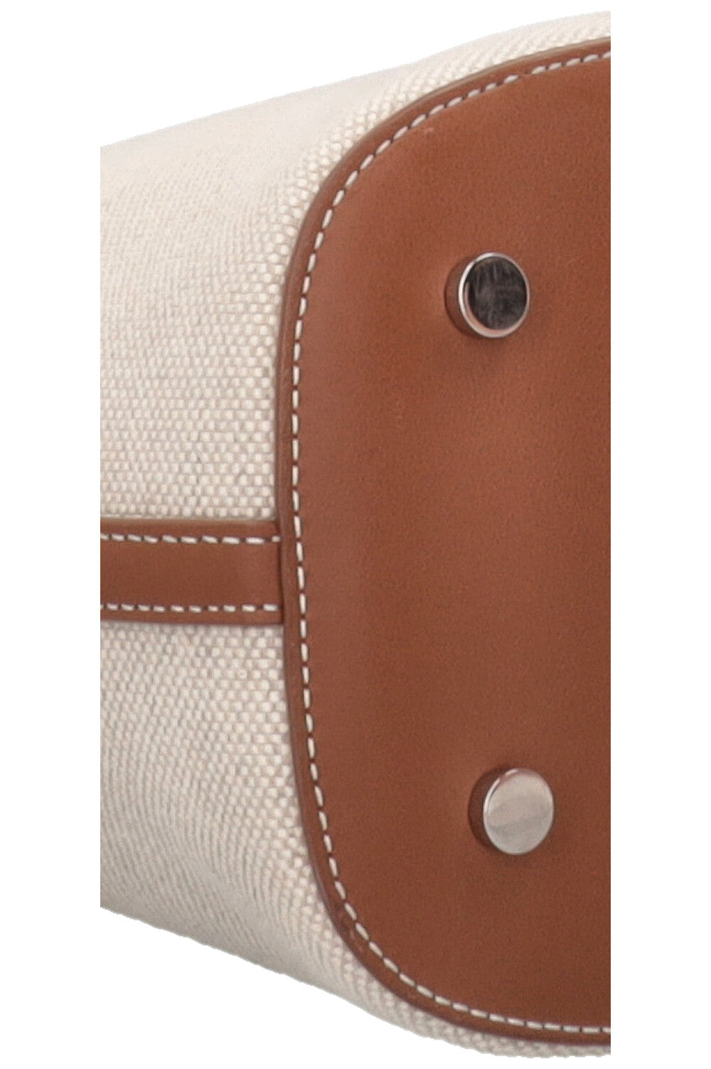 LORO PIANA Bucket Bag Canvas Leather-Trimmed