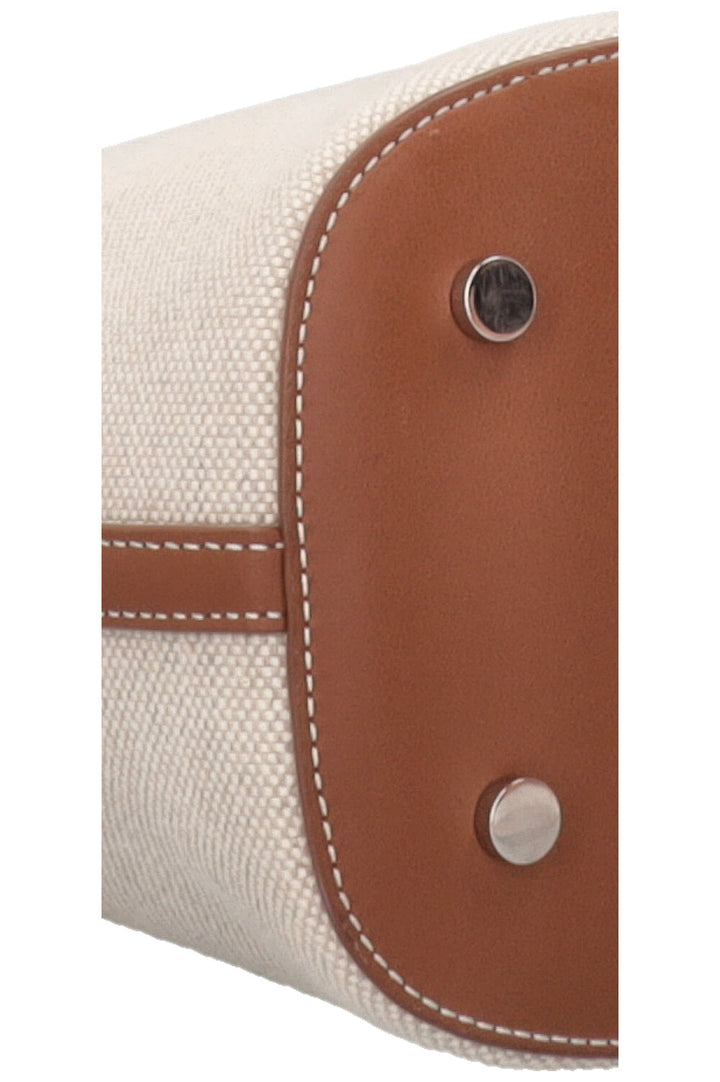 LORO PIANA Bucket Bag Canvas Leather-Trimmed