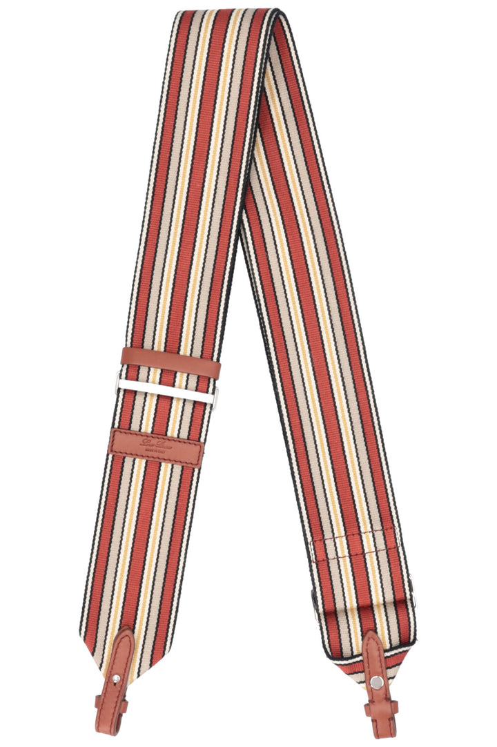 Sangle en toile rayée LORO PIANA, rouge foncé et gris