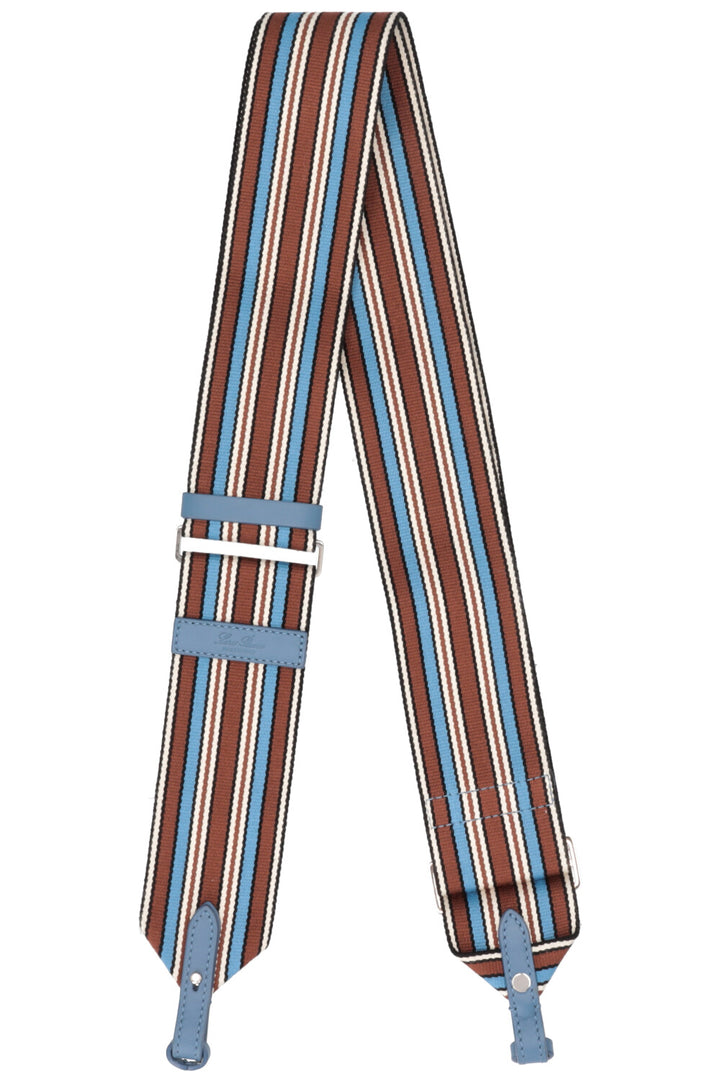 LORO PIANA Bracelet en Toile Rayée Bleu Marron