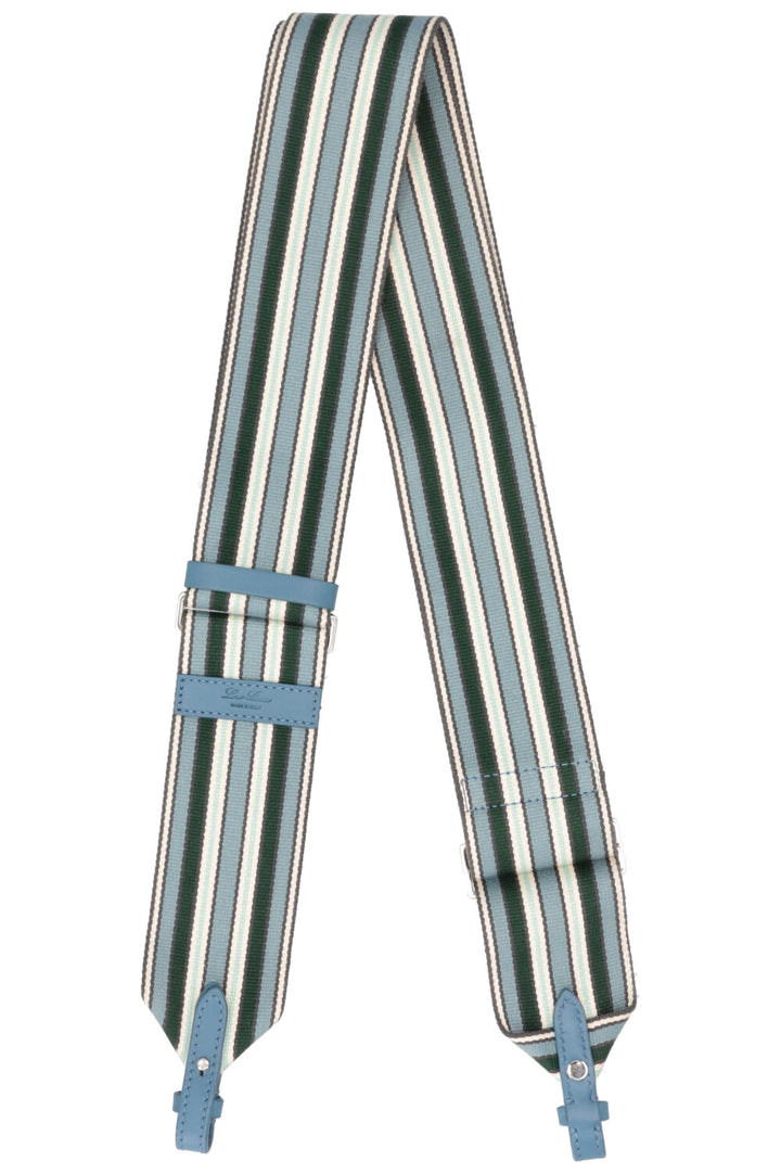 LORO PIANA Striped Canvas Strap Green Blue