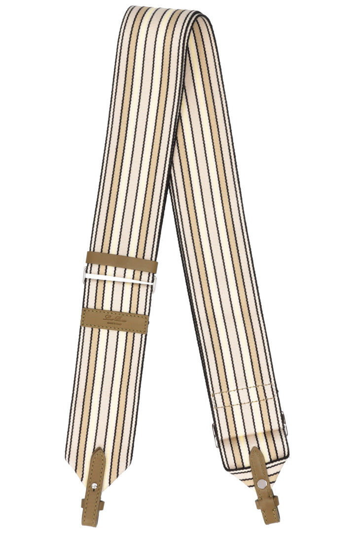 LORO PIANA Striped Canvas Strap Olive Light Yellow