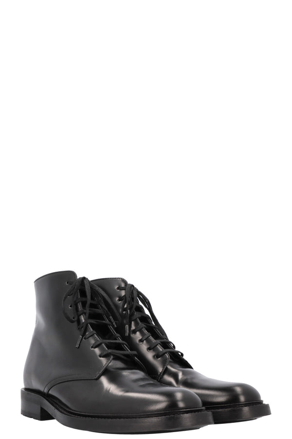 SAINT LAURENT Army Lace Up Boots Black