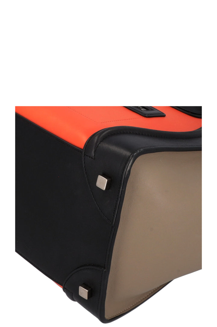 CÉLINE Mini Luggage Tricolor Black Orange Greyge