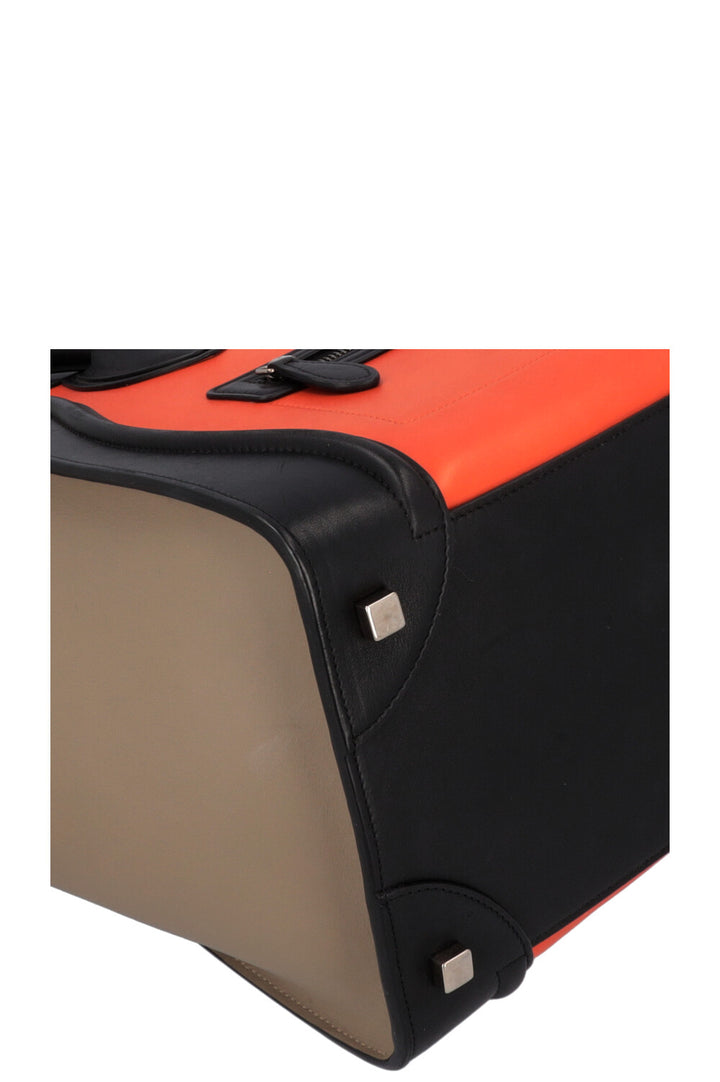 CÉLINE Mini Luggage Tricolor Black Orange Greyge