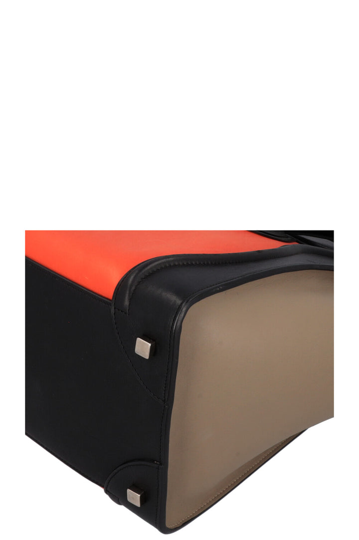 CÉLINE Mini Luggage Tricolor Black Orange Greyge