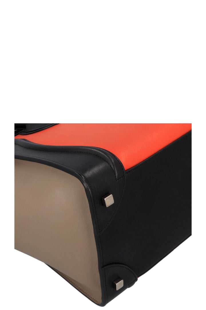 CÉLINE Mini Luggage Tricolor Black Orange Greyge