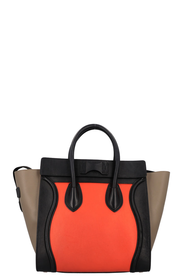 CÉLINE Mini Luggage Tricolor Black Orange Greyge