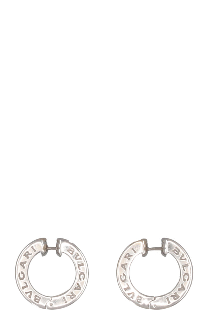 Boucles d'oreilles créoles B.Zero de BVLGARI, en or blanc 18 carats et diamants.