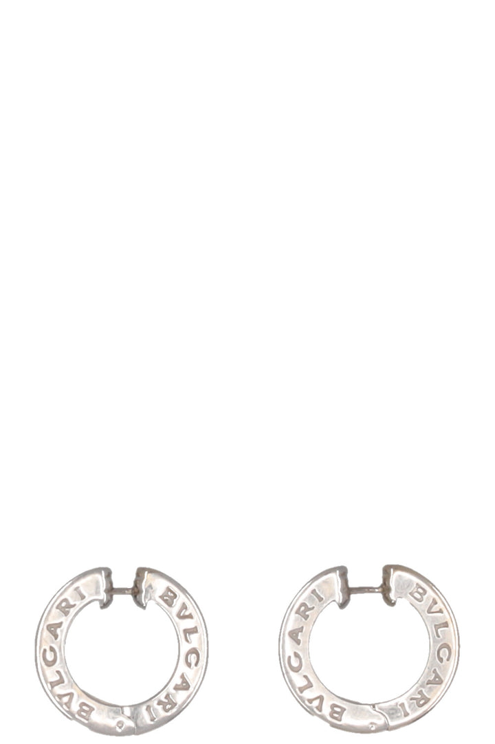 Boucles d'oreilles créoles B.Zero de BVLGARI, en or blanc 18 carats et diamants.