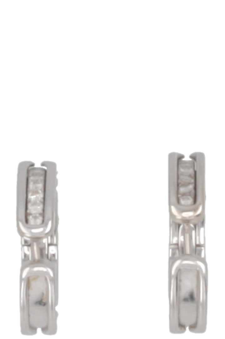 Boucles d'oreilles créoles B.Zero de BVLGARI, en or blanc 18 carats et diamants.