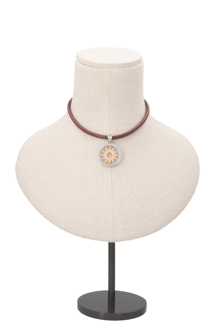 Collier ras-de-cou BVLGARI Tondo Sun en or jaune/blanc 18 carats et diamants
