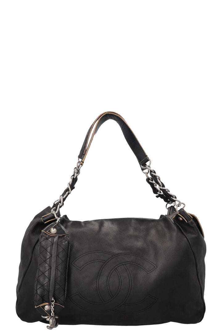 CHANEL CC Hobo Tote Leather Black