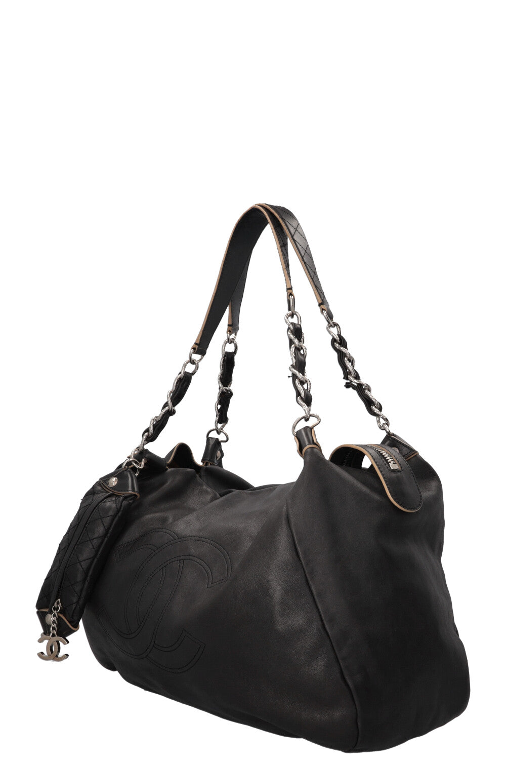 CHANEL CC Hobo Tote Leather Black