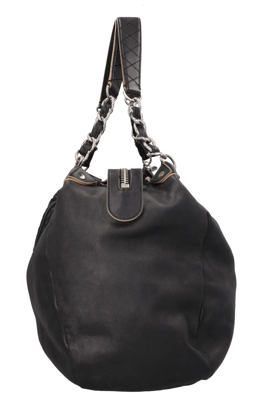 CHANEL CC Hobo Tote Leather Black