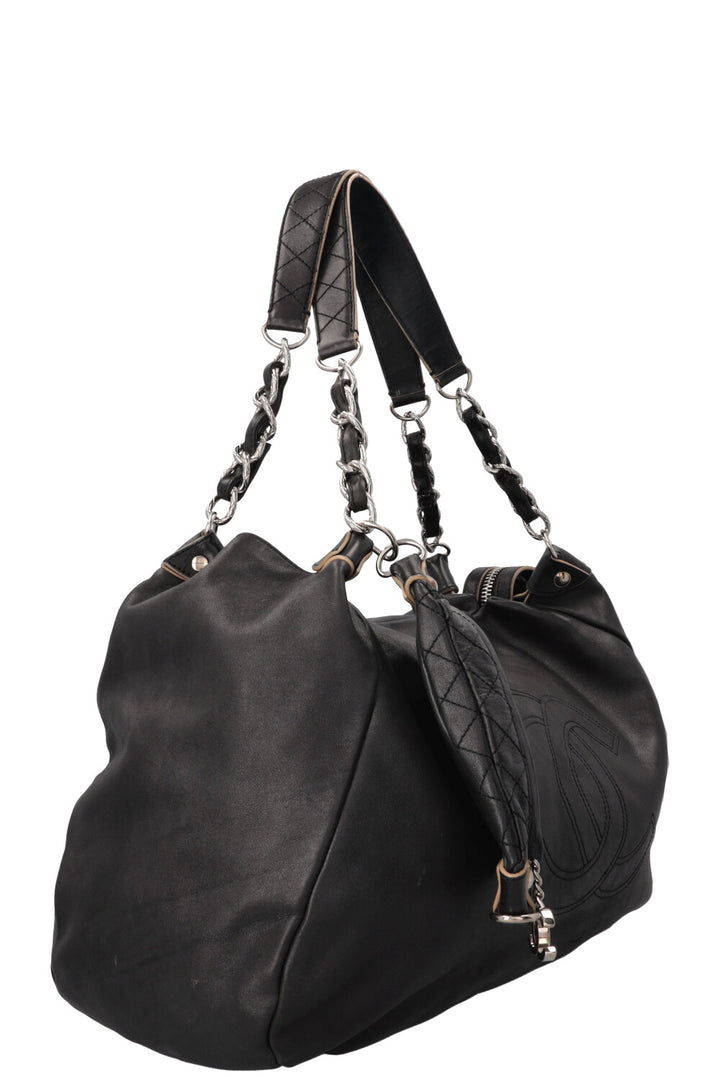CHANEL CC Hobo Tote Leather Black
