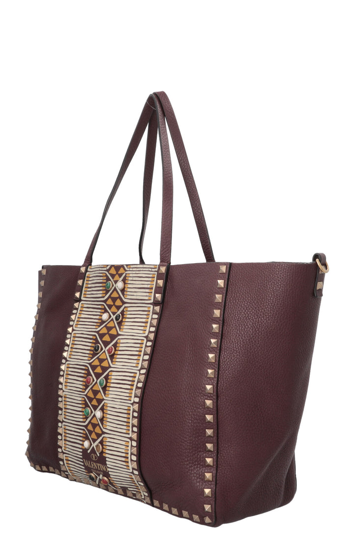 VALENTINO Rockstud Shopping Tote Bordeaux