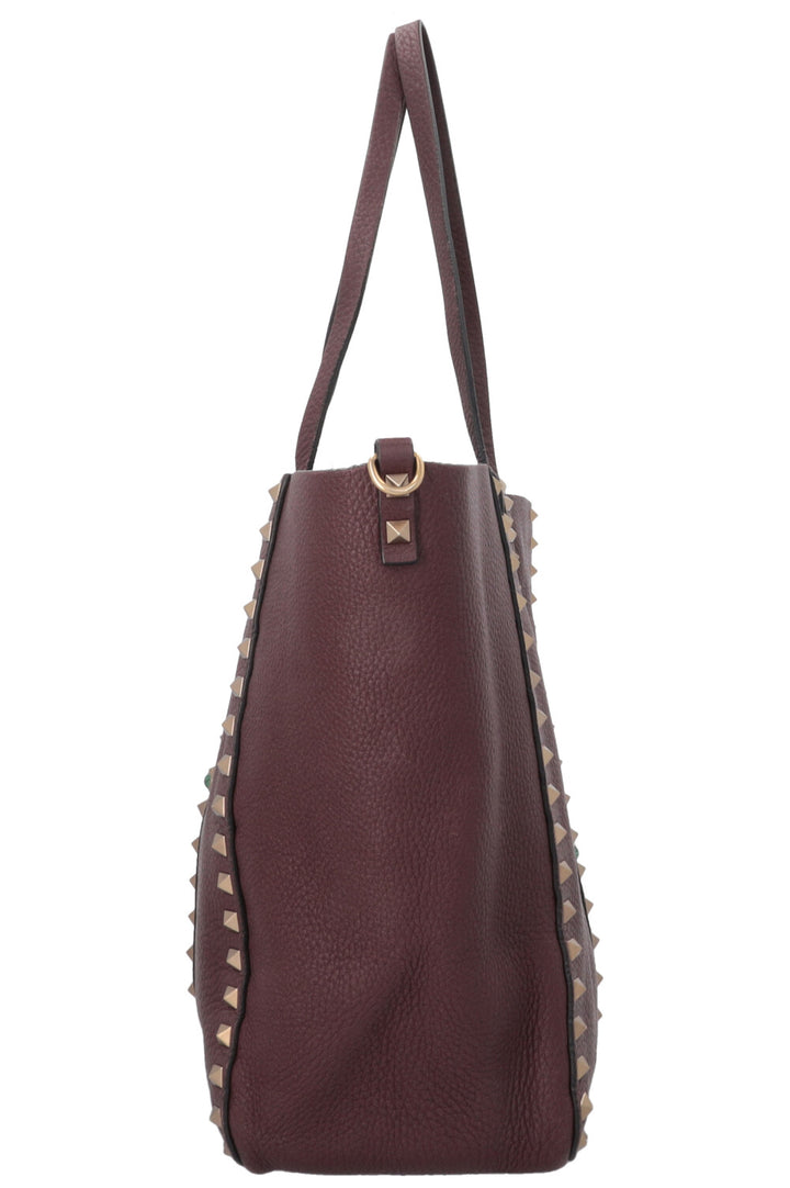 VALENTINO Rockstud Shopping Tote Bordeaux