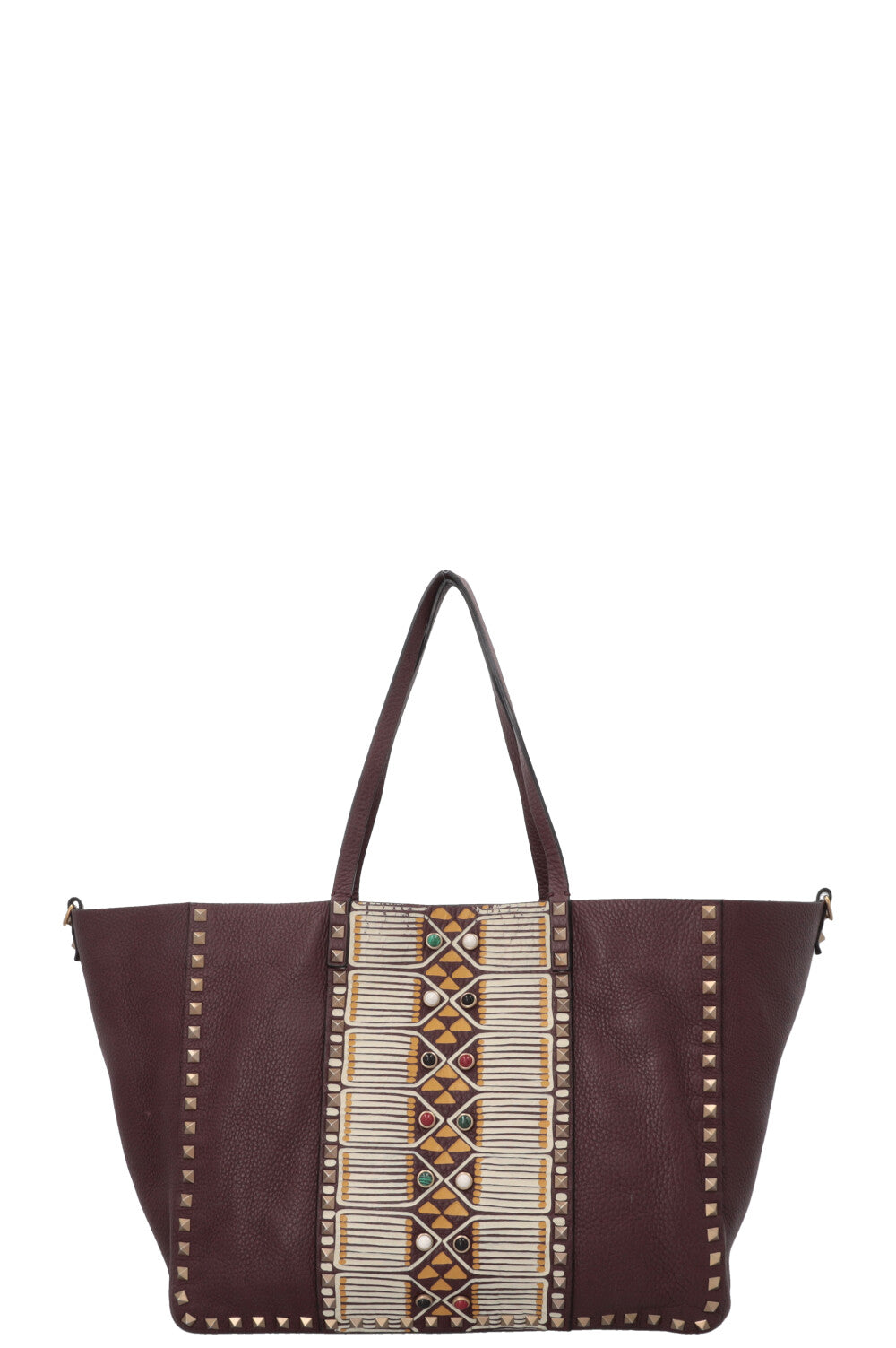 VALENTINO Rockstud Shopping Tote Bordeaux