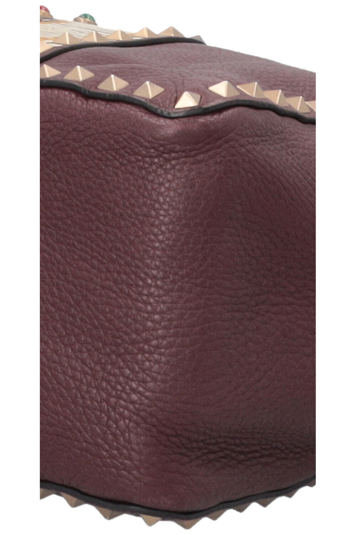 VALENTINO Rockstud Shopping Tote Bordeaux