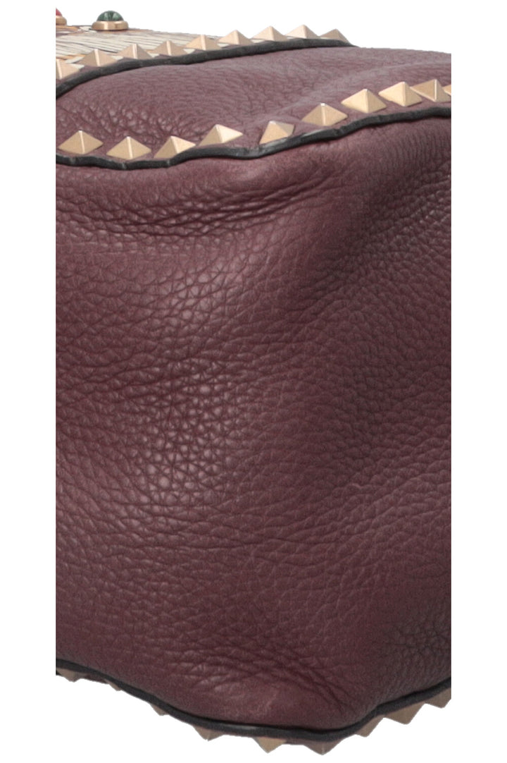 VALENTINO Rockstud Shopping Tote Bordeaux