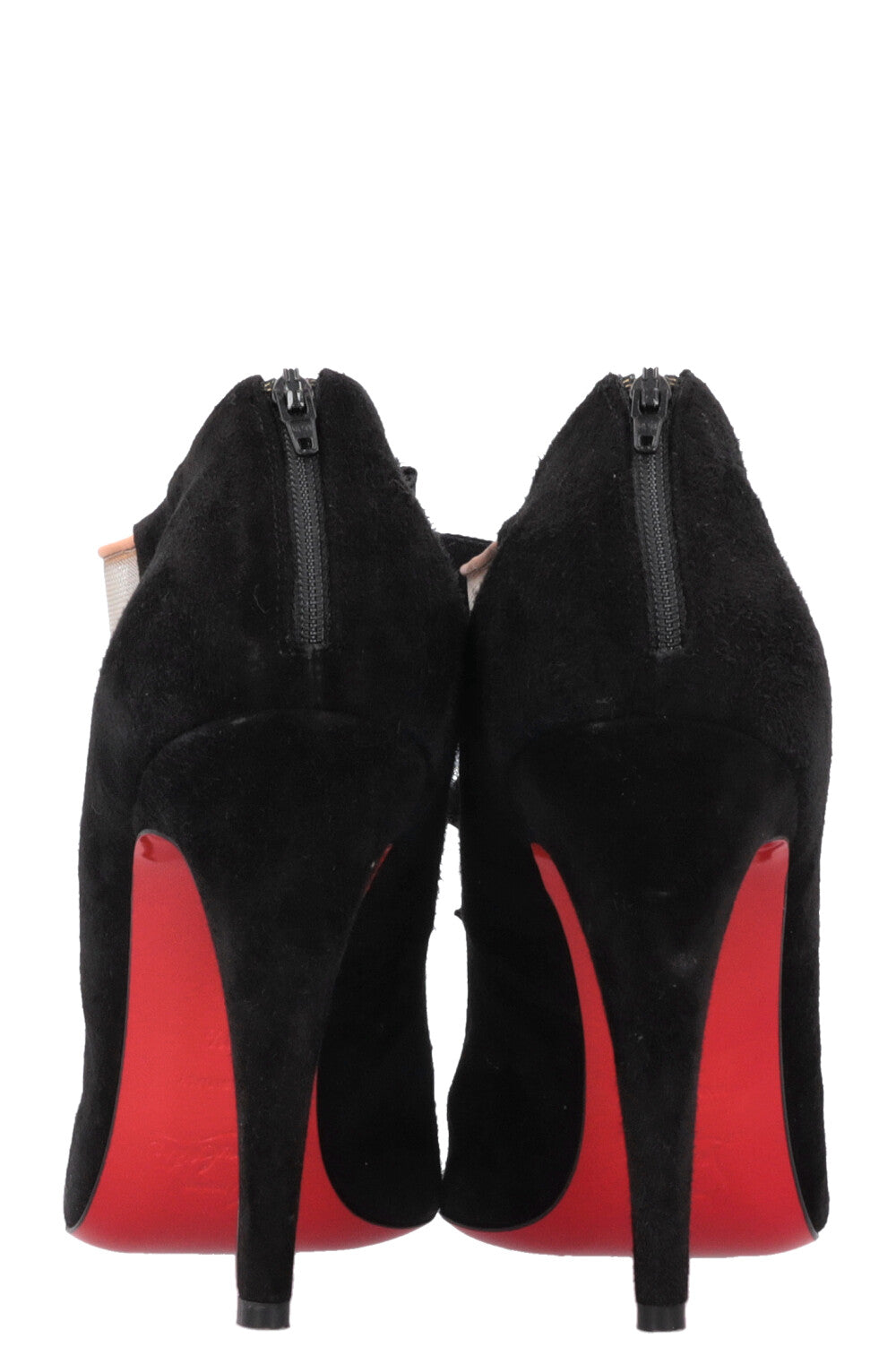 CHRISTIAN LOUBOUTIN Triple Bow Suede Ankle Boots Black REAWAKE