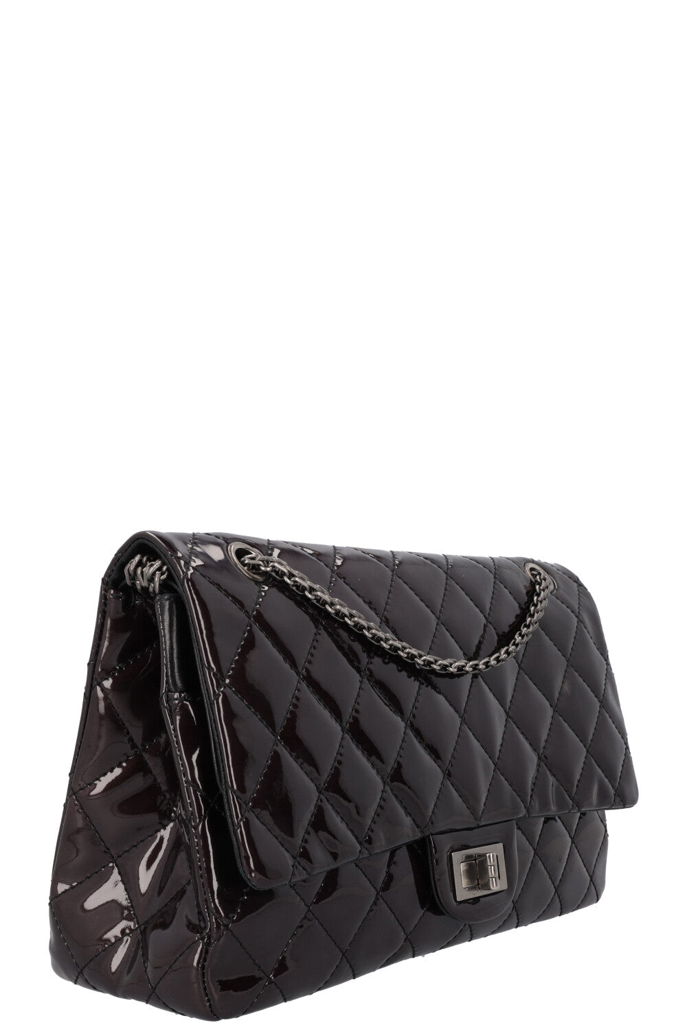 CHANEL 2.55 Reissue Double Flap Maxi Black Patent