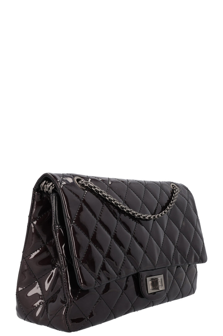 CHANEL 2.55 Reissue Double Flap Maxi Black Patent