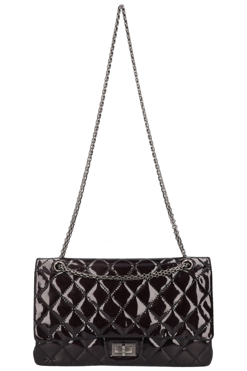 CHANEL 2.55 Reissue Double Flap Maxi Black Patent
