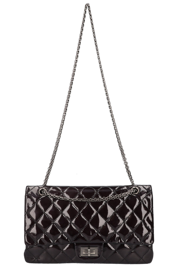 CHANEL 2.55 Reissue Double Flap Maxi Black Patent