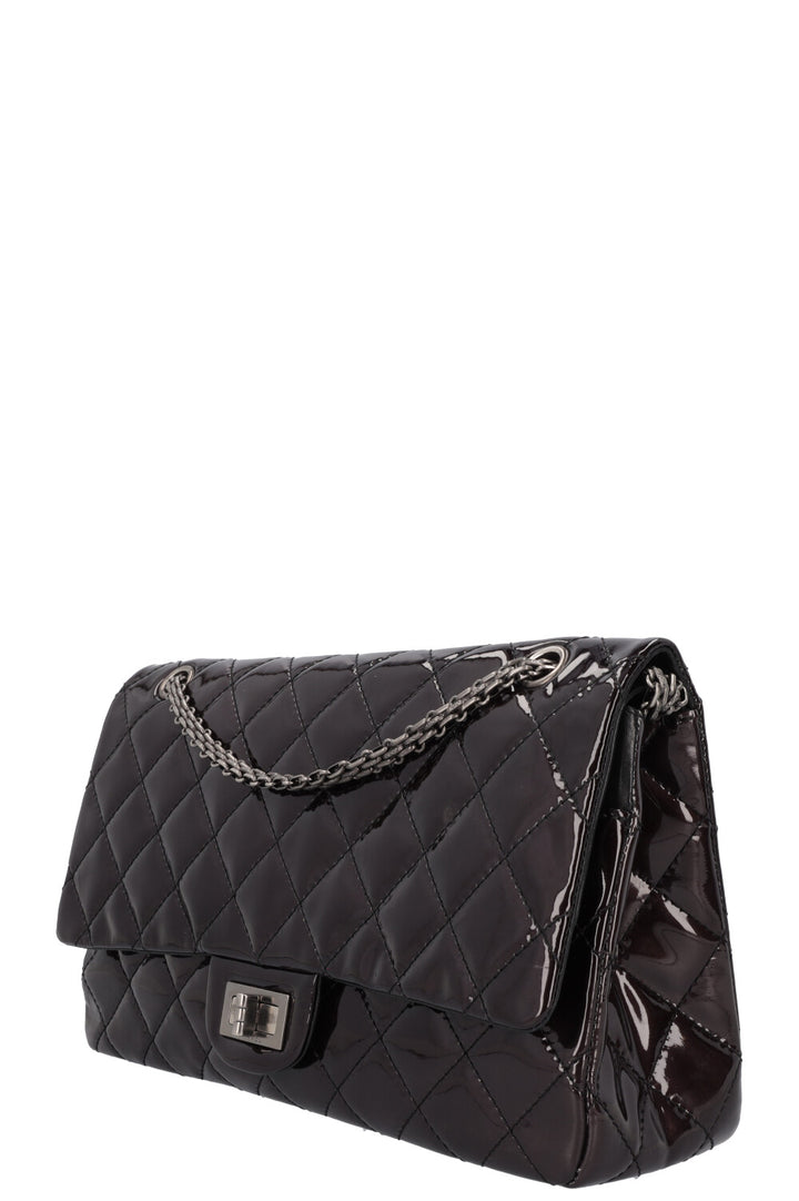 CHANEL 2.55 Reissue Double Flap Maxi Black Patent