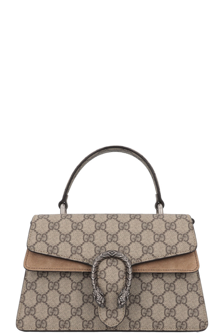 GUCCI Dionysus Top Handle Bag GG Supreme Beige