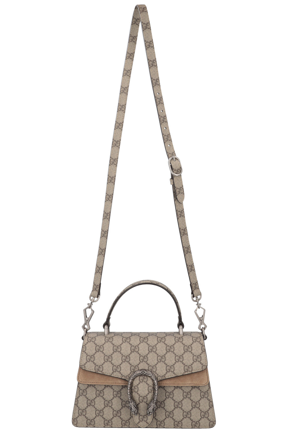 GUCCI Dionysus Top Handle Bag GG Supreme Beige