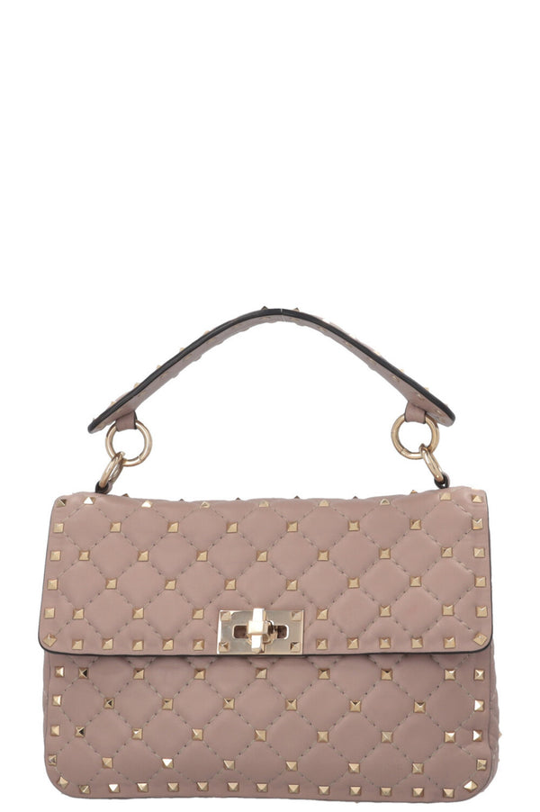 Sac bandoulière VALENTINO Medium Rockstud Spike en cuir Nude