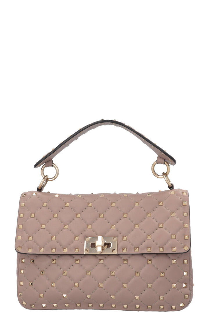 VALENTINO Medium Rockstud Spike Crossbody Bag Leather Nude