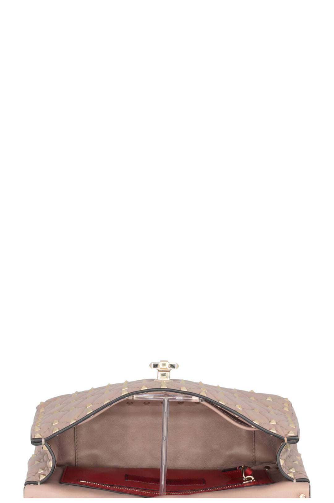 VALENTINO Medium Rockstud Spike Crossbody Bag Leather Nude