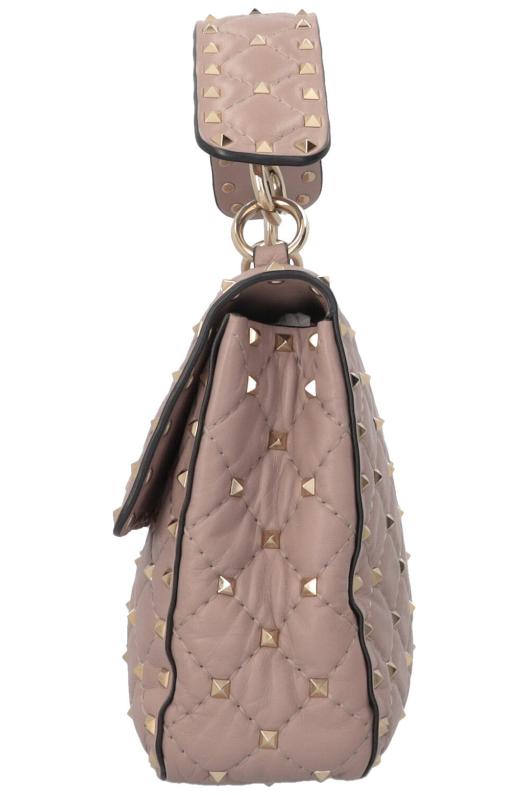 VALENTINO Medium Rockstud Spike Crossbody Bag Leather Nude