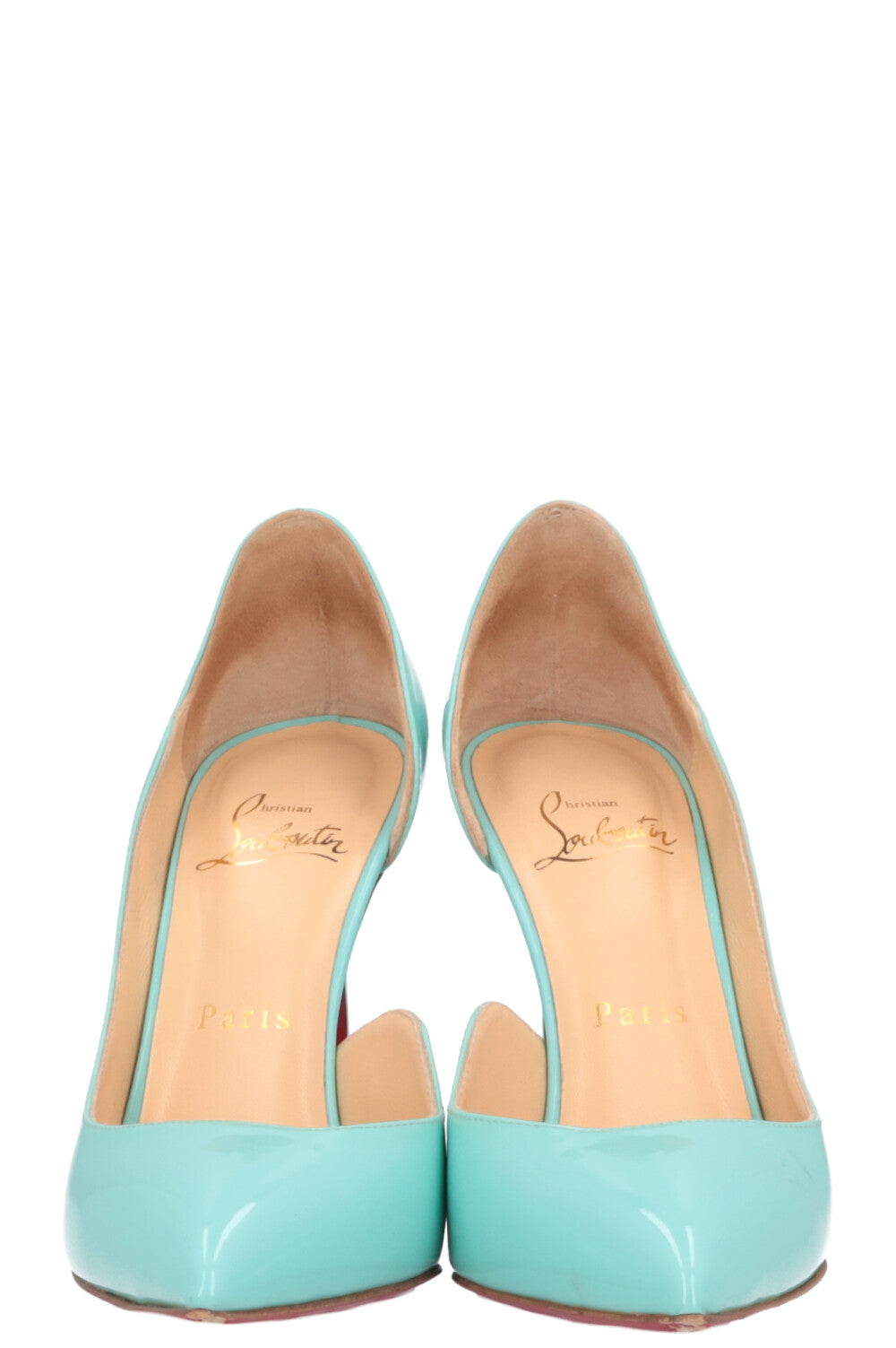 CHRISTIAN LOUBOUTIN Hot Chick Heels Patent Turqoise