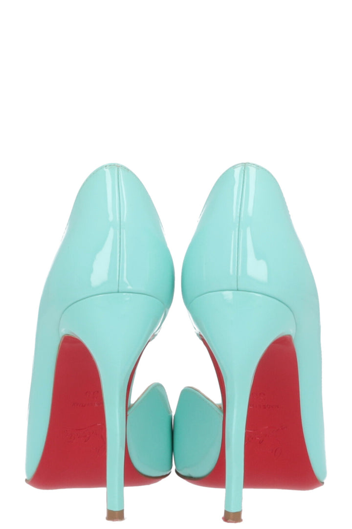 CHRISTIAN LOUBOUTIN Hot Chick Heels Patent Turqoise