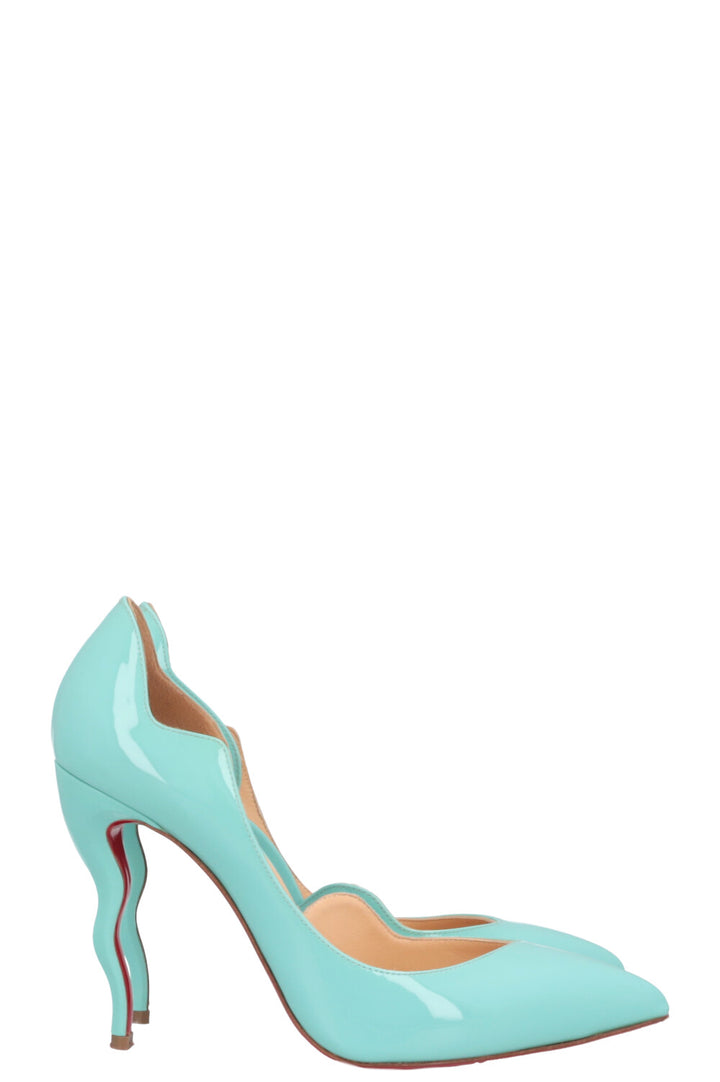 CHRISTIAN LOUBOUTIN Hot Chick Heels Patent Turqoise