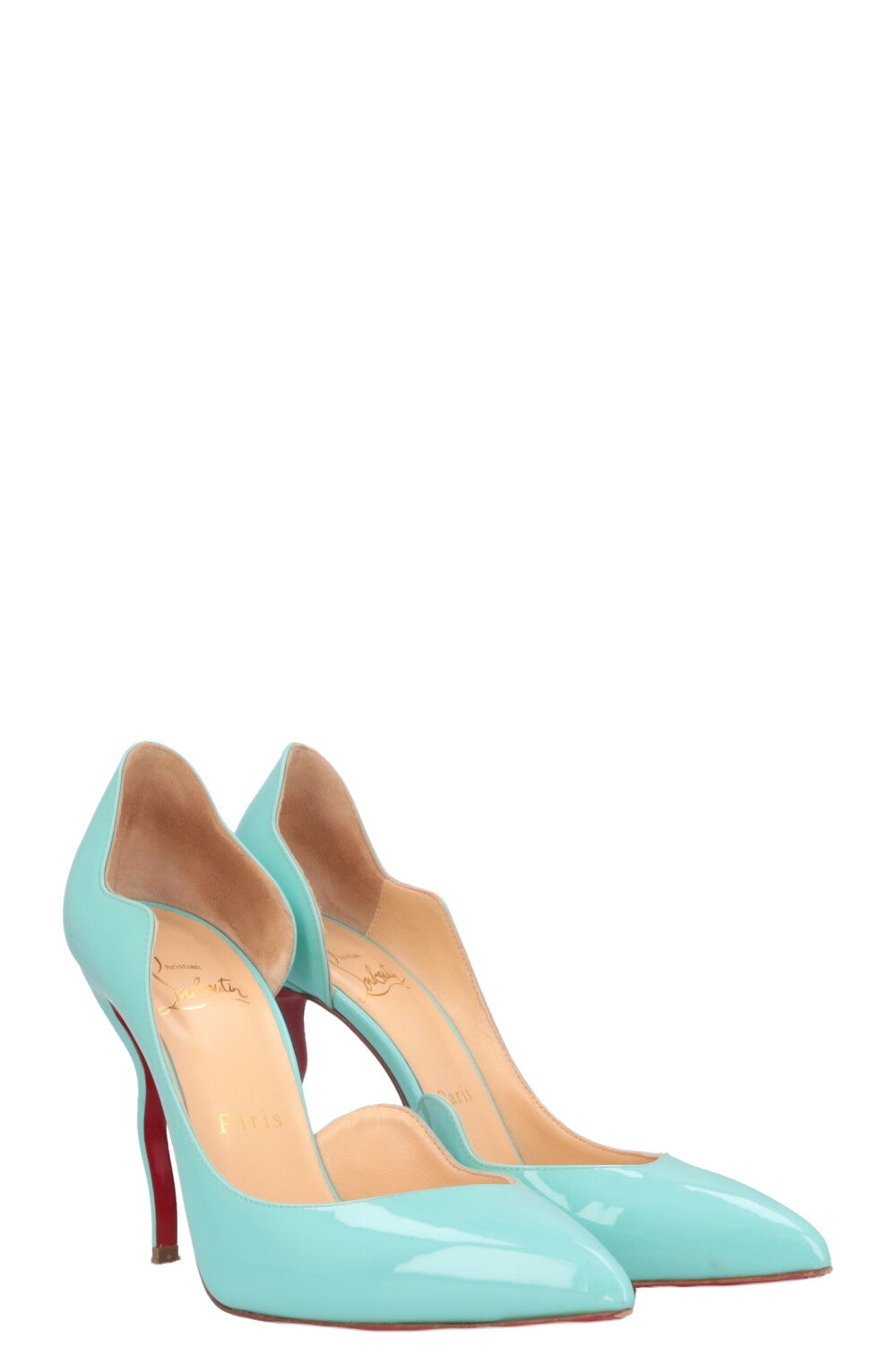 CHRISTIAN LOUBOUTIN Hot Chick Heels Patent Turqoise
