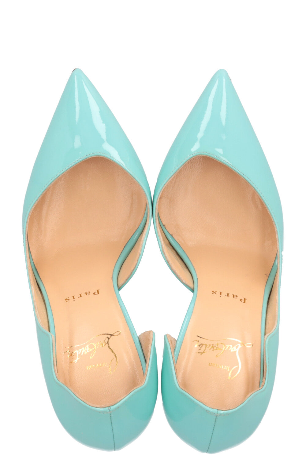 CHRISTIAN LOUBOUTIN Hot Chick Heels Patent Turqoise