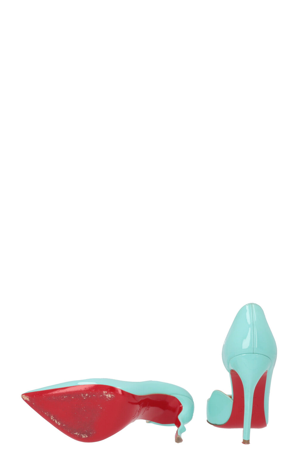 CHRISTIAN LOUBOUTIN Hot Chick Heels Patent Turqoise