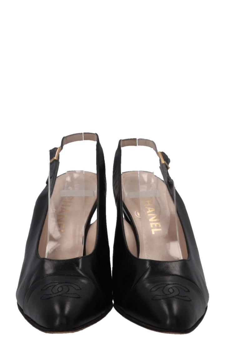 CHANEL Slingback Heels Black