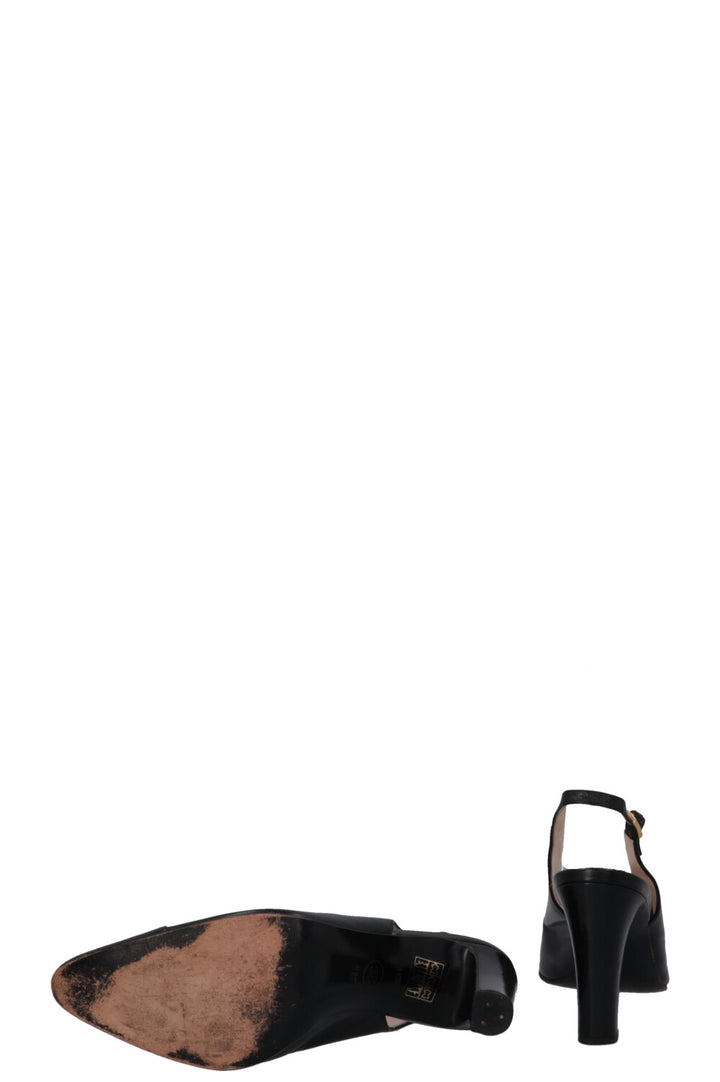 CHANEL Slingback Heels Black