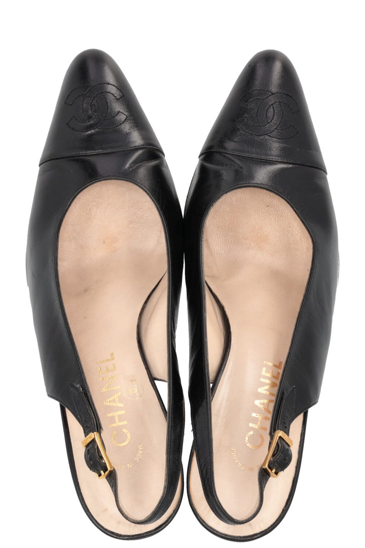 CHANEL Slingback Heels Black