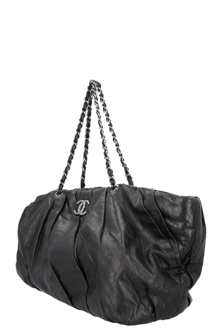 CHANEL Large CC Tote Bag Leather Black