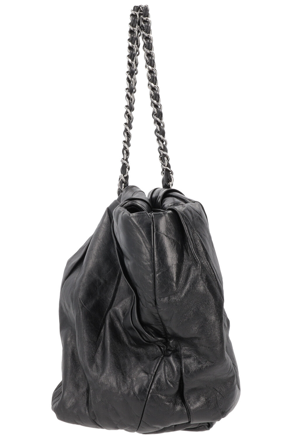 CHANEL Large CC Tote Bag Leather Black